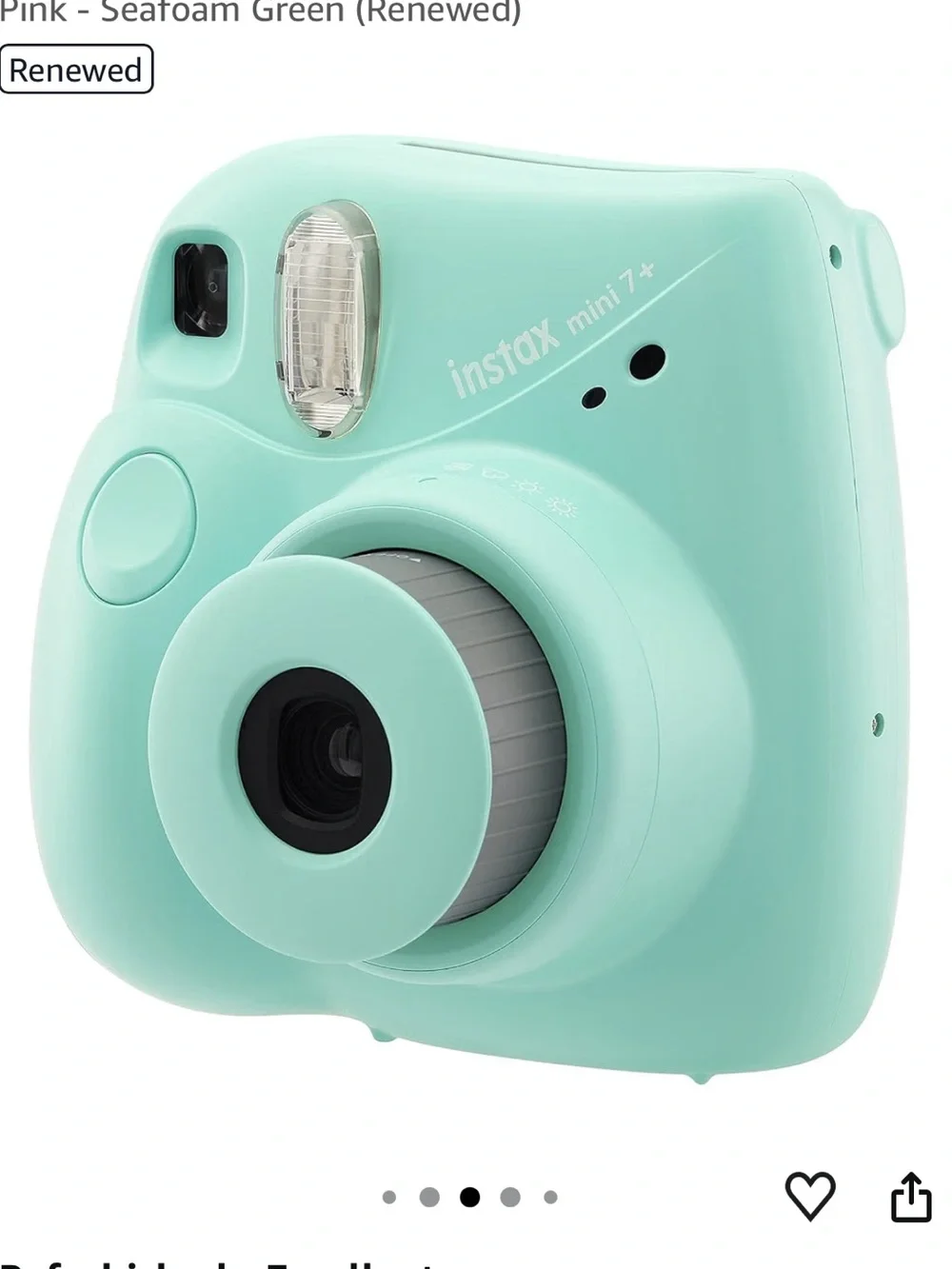 Fujifilm Instax Mini 7+ Instant Camera - Seafoam